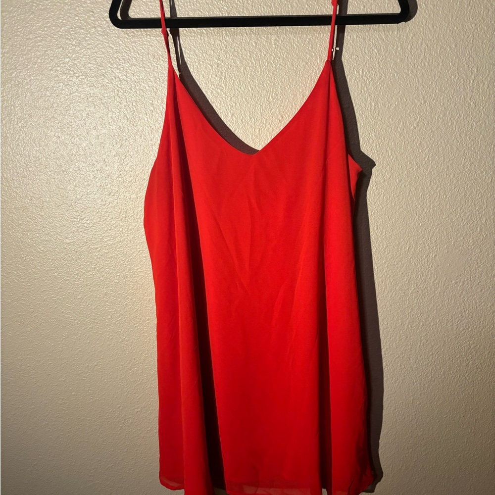 Flowy Red Slip Dress